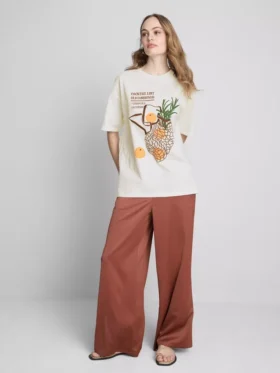 Oversized T-shirt i bomuld i gammeldags stil