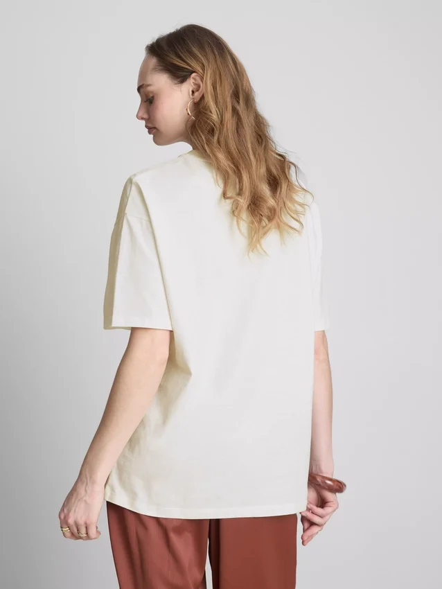 Oversized T-shirt i bomuld i gammeldags stil