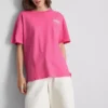 Oversized T-shirt i havanafarve med grafisk print og højt bomuldsindhold