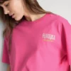 Oversized T-shirt i havanafarve med grafisk print og højt bomuldsindhold