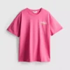 Oversized T-shirt i havanafarve med grafisk print og højt bomuldsindhold