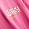 Oversized T-shirt i havanafarve med grafisk print og højt bomuldsindhold