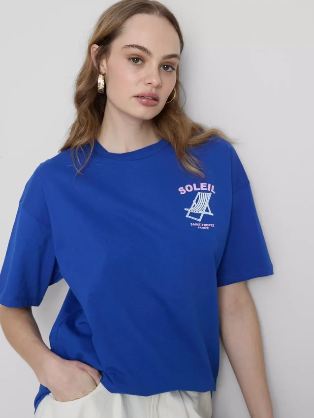 Oversized T-shirt med Soleil-print