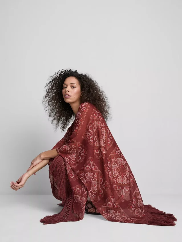 Paisley-kappe med frynser