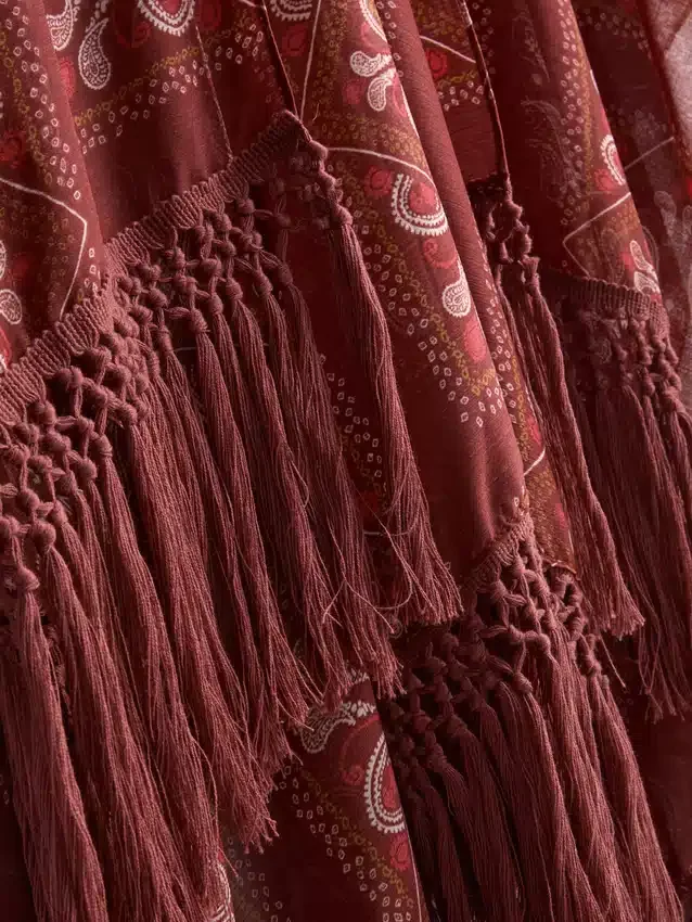 Paisley-kappe med frynser