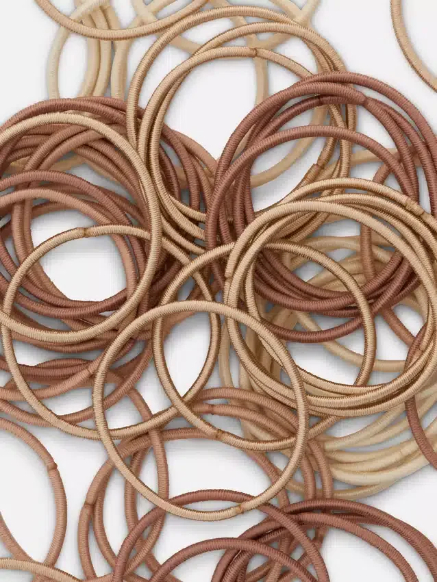 Pakke med 60 tykke elastiske hårbånd