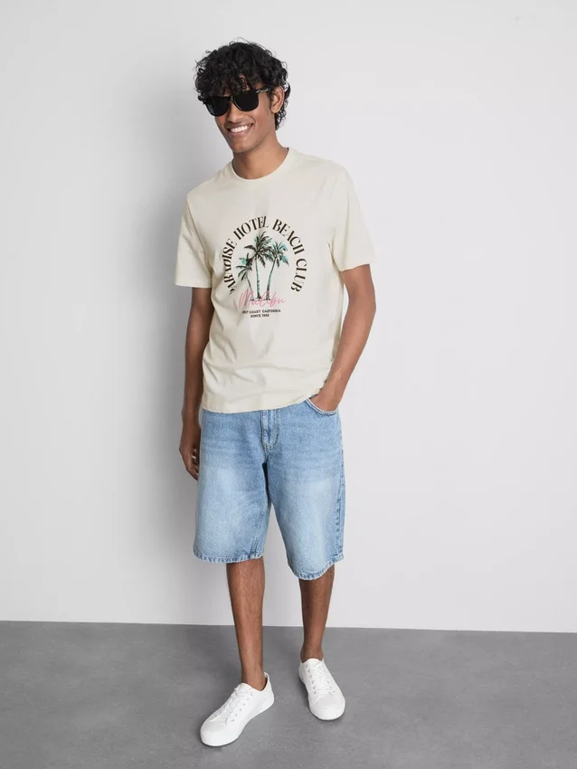 Paradise Beach-skjorte med grafisk print