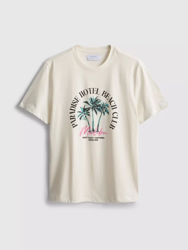 Paradise Beach-skjorte med grafisk print
