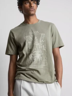 Paris-T-shirt med grafisk print