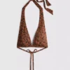Paula Echevarría bikini-top med leopardmønster og halterneck