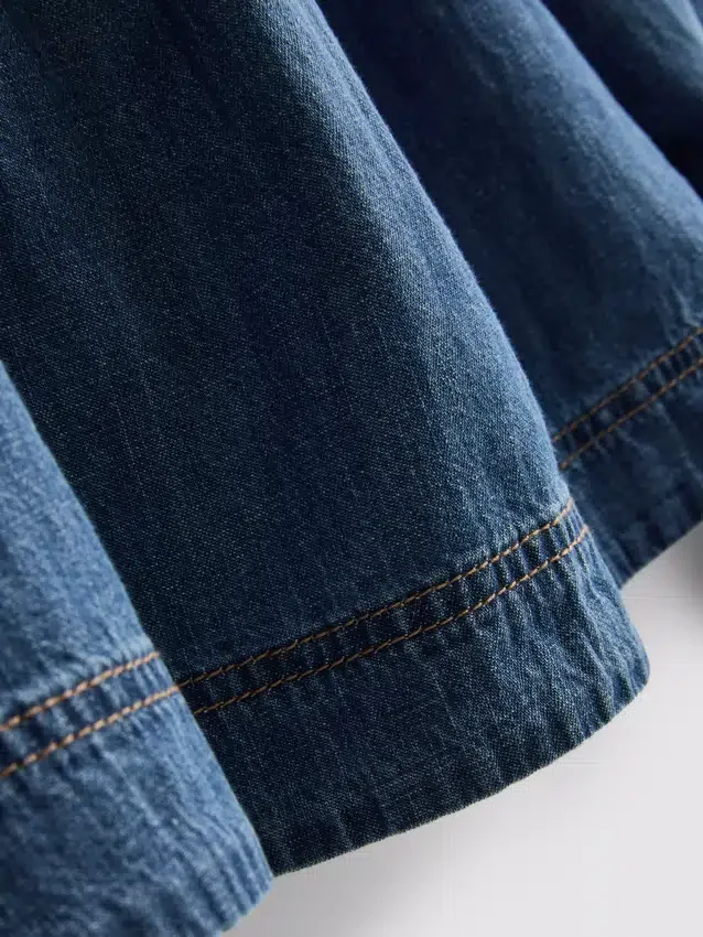 Paula Echevarría denim-top med pufærmer