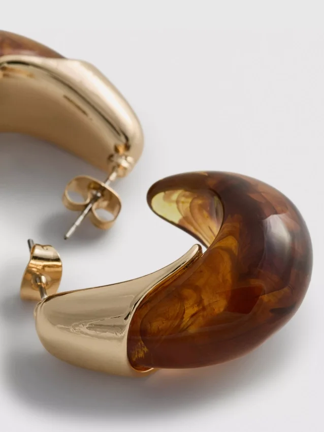 Paula Echevarría dråbeformede hoopøreringe i resin