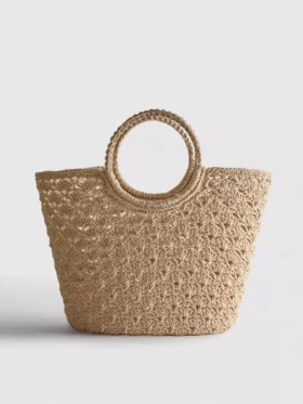 Paula Echevarría hæklet bucket-taske