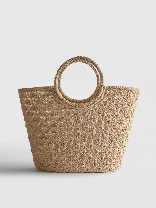 Paula Echevarría hæklet bucket-taske