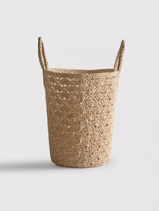 Paula Echevarría hæklet bucket-taske