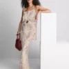 Paula Echevarría lang cami-top i krøllet satin