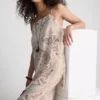 Paula Echevarría lang cami-top i krøllet satin