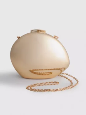 Paula Echevarría metallisk oval skuldertaske