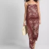 Paula Echevarría midi-kjole i paisley-mønster