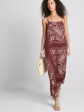 Paula Echevarría midi-kjole i paisley-mønster