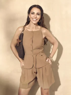 Paula Echevarría vest med peplum-kant