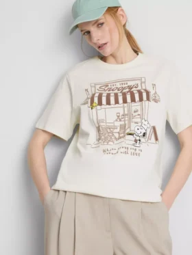 Peanuts Snoopy bomulds-café-T-shirt