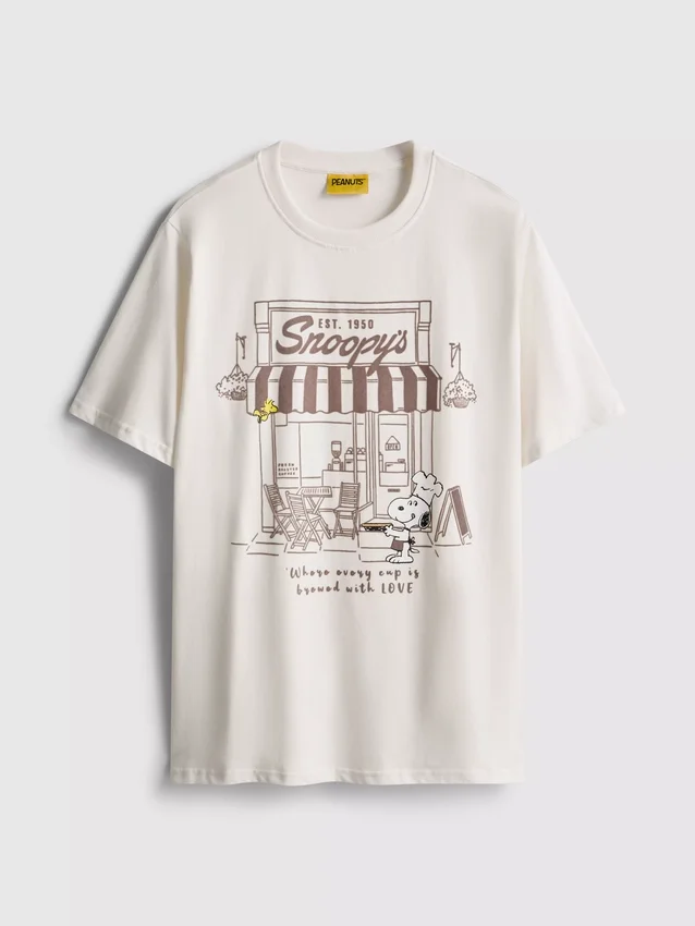Peanuts Snoopy bomulds-café-T-shirt