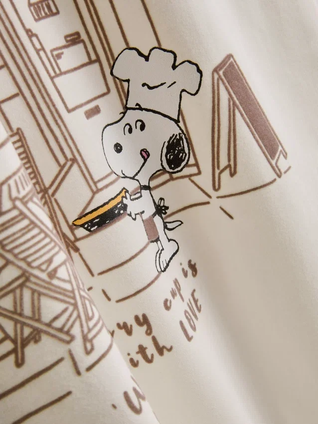 Peanuts Snoopy bomulds-café-T-shirt