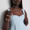 Peplum-top i crepe med hjerteudskæring