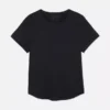 Performance-T-shirt med buet nederkant