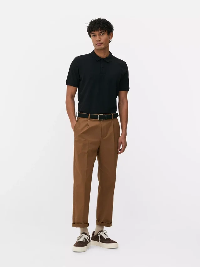Piqué-polo-T-shirt i bomuld