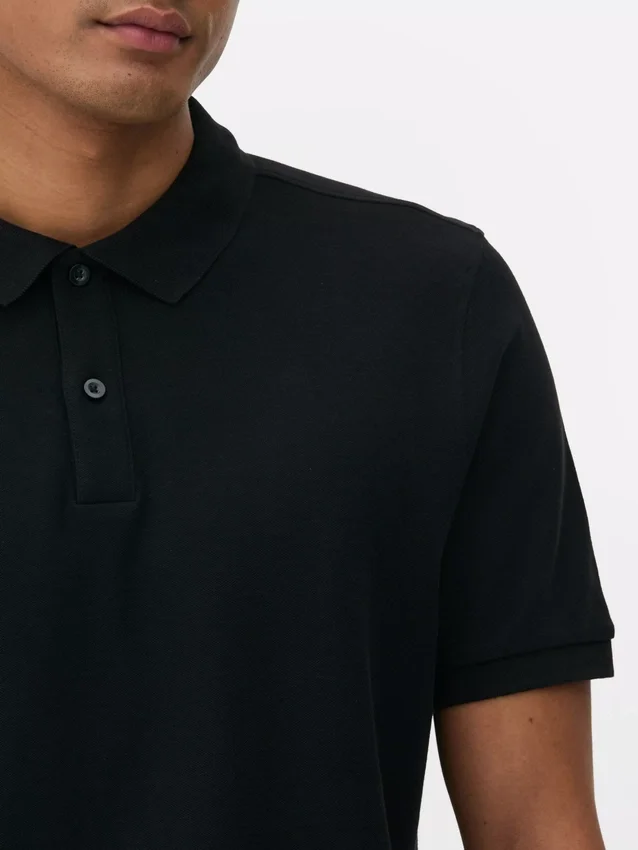 Piqué-polo-T-shirt i bomuld