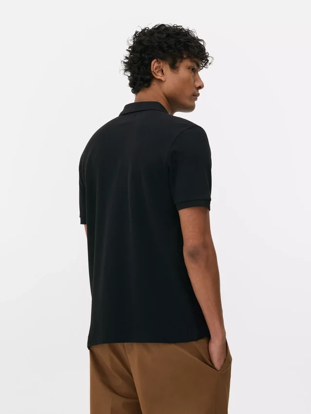 Piqué-polo-T-shirt i bomuld