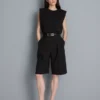 Plisserede bermuda-shorts