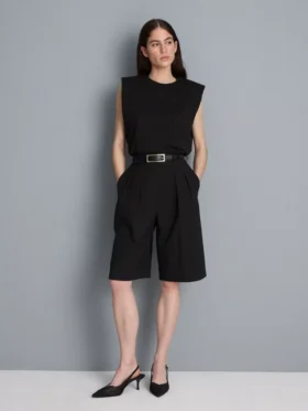 Plisserede bermuda-shorts