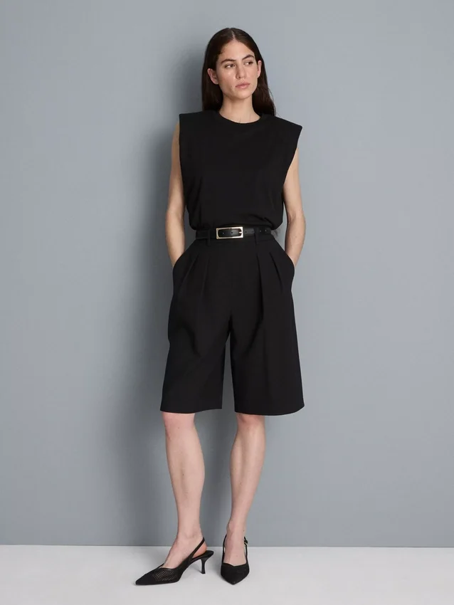 Plisserede bermuda-shorts