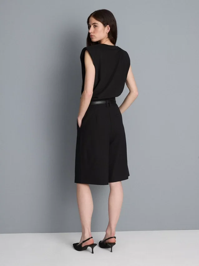 Plisserede bermuda-shorts