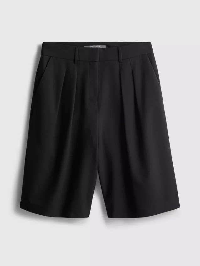 Plisserede bermuda-shorts