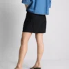 Plisserede shorts i linneblanding