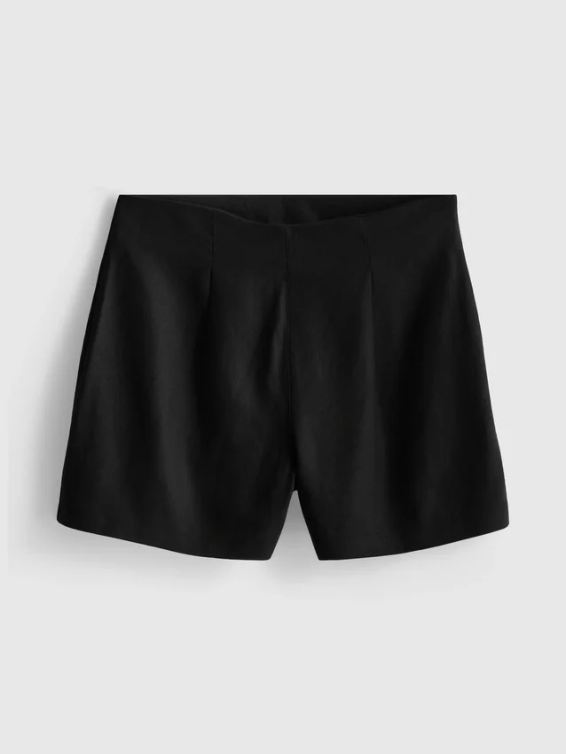 Plisserede shorts i linneblanding