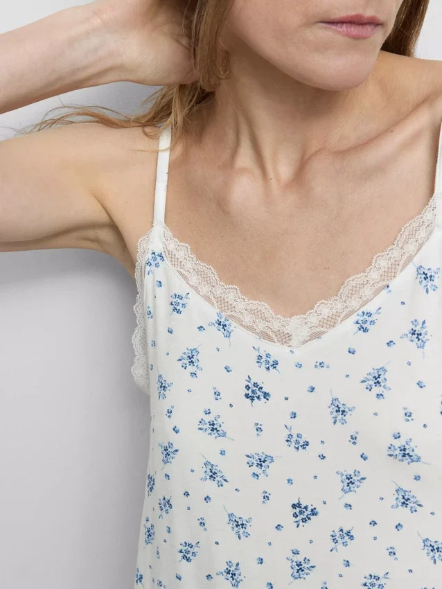Pyjamas-cami-top med højt modalindhold