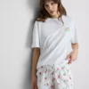 Pyjamasbluse med grafisk mønster