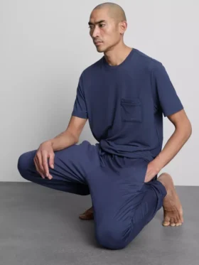 Pyjamasbluse med korte ærmer