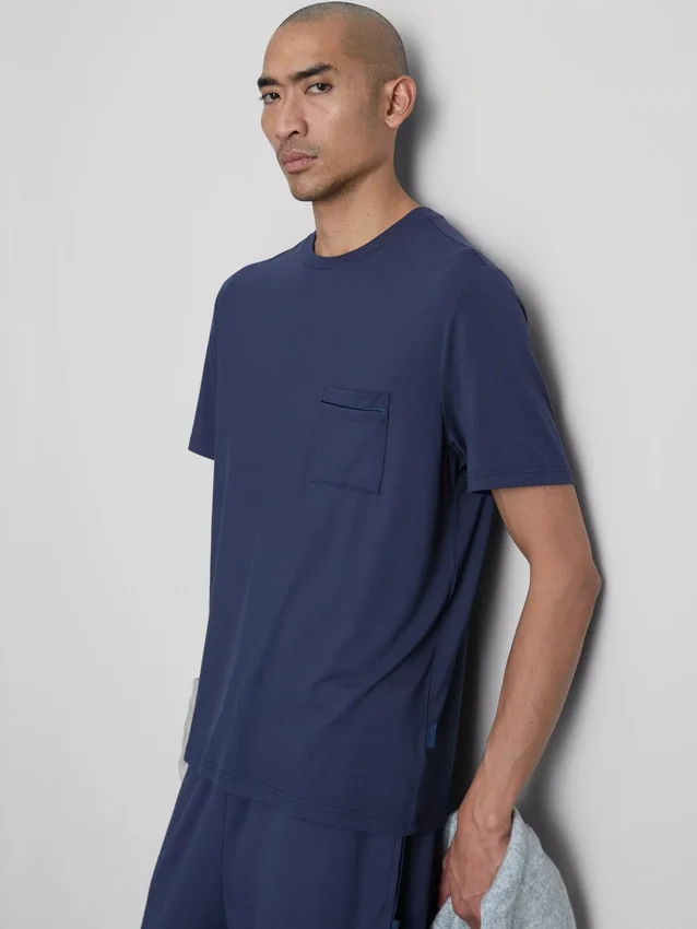 Pyjamasbluse med korte ærmer