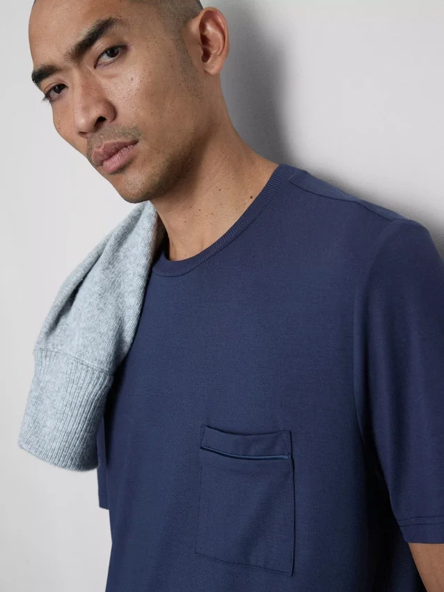 Pyjamasbluse med korte ærmer