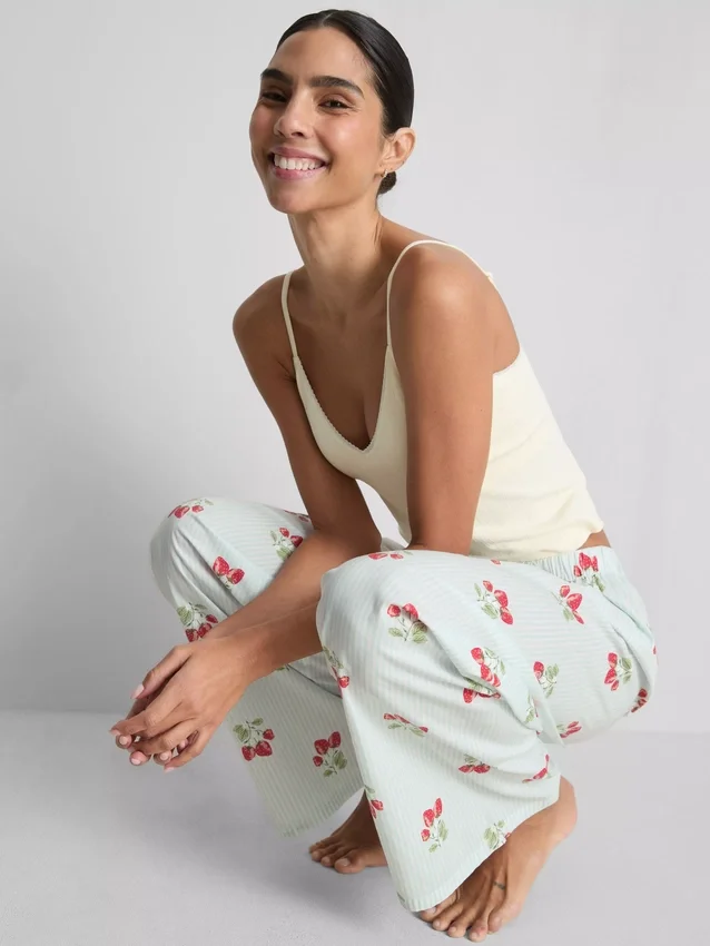 Pyjamasbukser i bomuld med print