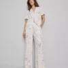 Pyjamasbukser med blomsterprint og brede ben