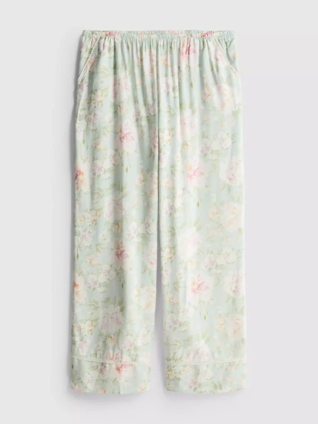 Pyjamasbukser med blomsterprint og brede ben