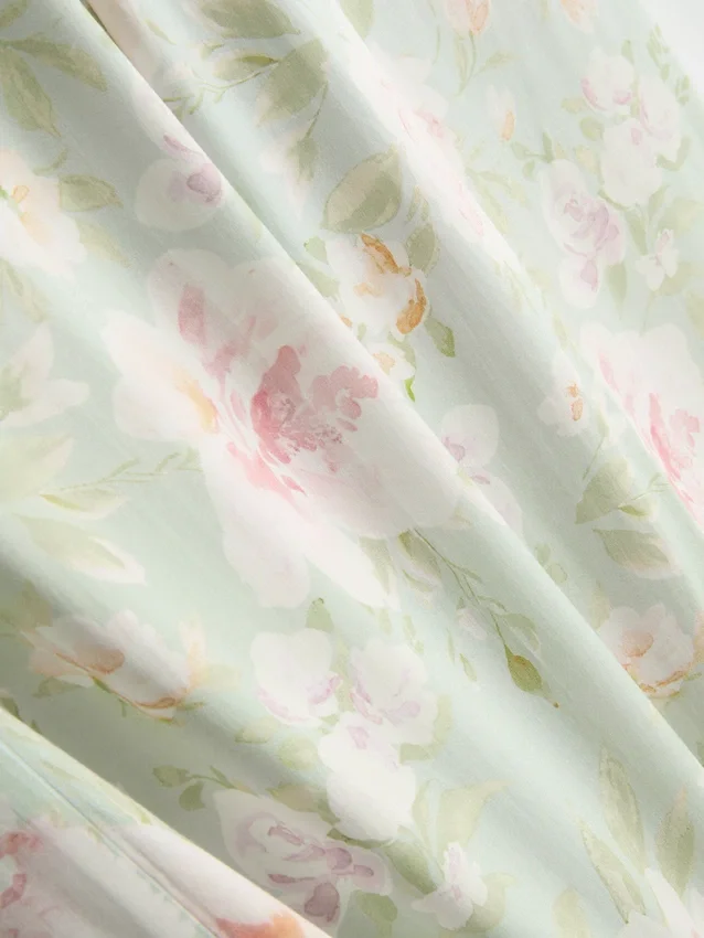 Pyjamasbukser med blomsterprint og brede ben
