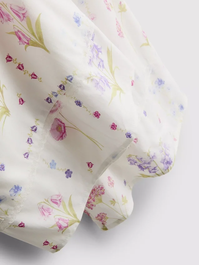 Pyjamasbukser med blomsterprint og brede ben